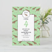 Verjaardagsuitnodiging Giraffe Jungle Safari Dier Kaart (Staand voorkant)