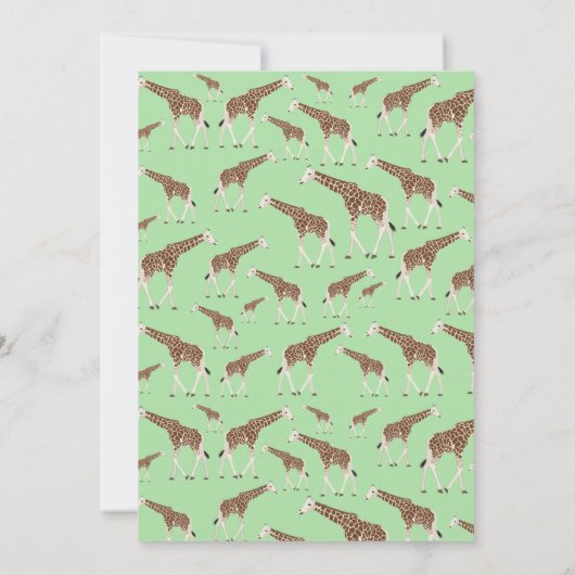 Verjaardagsuitnodiging Giraffe Jungle Safari Dier Kaart (Achterkant)