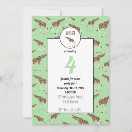 Verjaardagsuitnodiging Giraffe Jungle Safari Dier Kaart