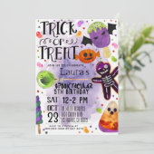 Verjaardagsuitnodiging Halloween Kaart (Staand voorkant)