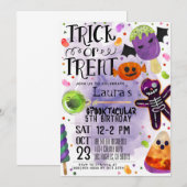 Verjaardagsuitnodiging Halloween Kaart (Voorkant / Achterkant)