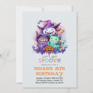 Verjaardagsuitnodiging Halloween Kinderfeestje Moo Feestdagenkaart