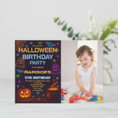 Verjaardagsuitnodiging Halloween verkleedfeest Kaart (Staand voorkant)