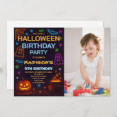 Verjaardagsuitnodiging Halloween verkleedfeest Kaart (Voorkant / Achterkant)