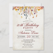 VERJAARDAGSUITNODIGING HERFSTBLADEREN - ELKE LEEFT KAART (Voorkant)