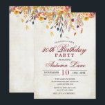 VERJAARDAGSUITNODIGING HERFSTBLADEREN ELKE LEEFTIJ KAART<br><div class="desc">Rustieke verjaardagsuitnodiging herfstbladeren</div>