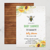 Verjaardagsuitnodiging honingbij douche kaart (Voorkant / Achterkant)