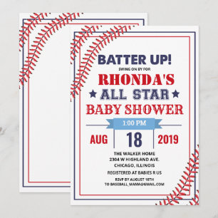 Verjaardagsuitnodiging honkbal baby kaart