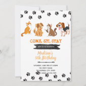 Verjaardagsuitnodiging huisdier hond kat kaart (Voorkant)