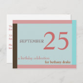  verjaardagsuitnodiging I Uitnodiging Briefkaart (Voorkant / Achterkant)