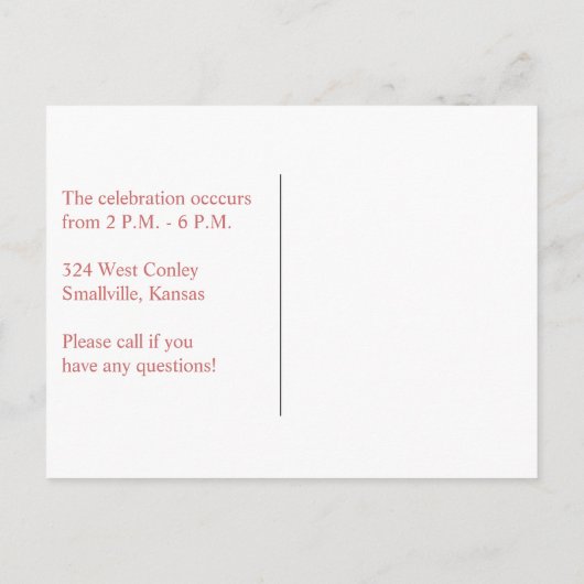  verjaardagsuitnodiging I Uitnodiging Briefkaart (Achterkant)