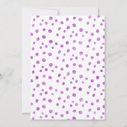 Verjaardagsuitnodiging in Paarse ballon Kaart (Achterkant)