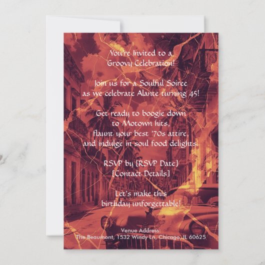 Verjaardagsuitnodiging  Intital Design Kaart (Achterkant)