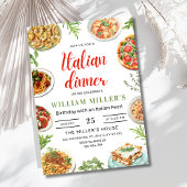 Verjaardagsuitnodiging Italiaans diner, pasta en p Kaart