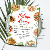 Verjaardagsuitnodiging Italiaans diner, Pizza Verj