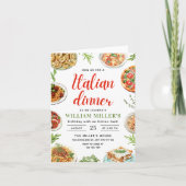 Verjaardagsuitnodiging Italiaans diner, Pizza Verj (Voorkant)