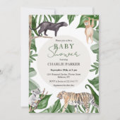 Verjaardagsuitnodiging Jungle Dieren Baby Shower Kaart (Voorkant)