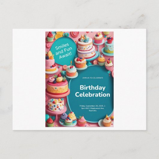 VERJAARDAGSUITNODIGING KAART (Voorkant)