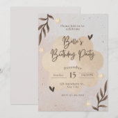 Verjaardagsuitnodiging Kaart (Voorkant / Achterkant)