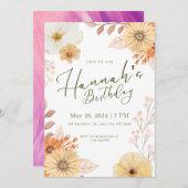 verjaardagsuitnodiging kaart (Voorkant / Achterkant)