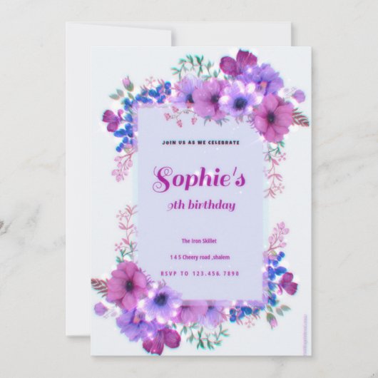 verjaardagsuitnodiging kaart (Voorkant)