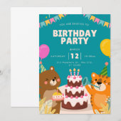 verjaardagsuitnodiging  kaart (Voorkant / Achterkant)