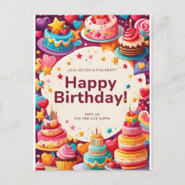 VERJAARDAGSUITNODIGING KAART