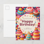 VERJAARDAGSUITNODIGING KAART (Voorkant / Achterkant)