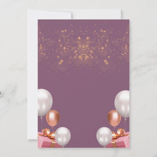 Verjaardagsuitnodiging Kaart (Achterkant)