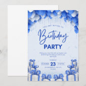 verjaardagsuitnodiging kaart (Voorkant / Achterkant)