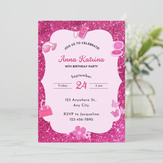 verjaardagsuitnodiging kaart (Staand voorkant)