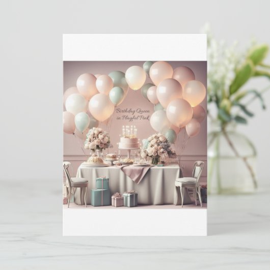 VERJAARDAGSUITNODIGING KAART (Staand voorkant)