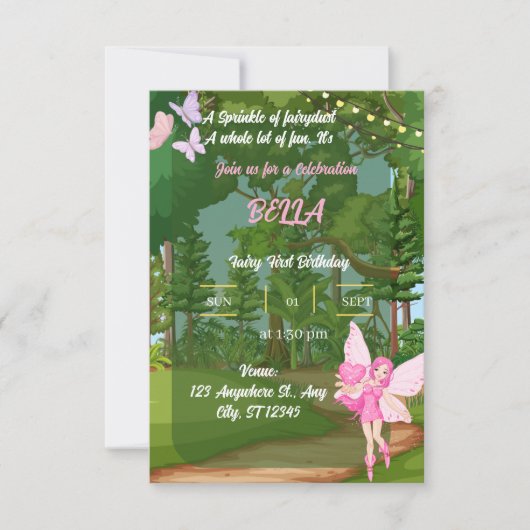 verjaardagsuitnodiging kaart (Voorkant)