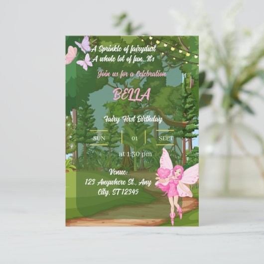 verjaardagsuitnodiging kaart (Staand voorkant)