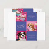 VERJAARDAGSUITNODIGING KAART (Voorkant / Achterkant)