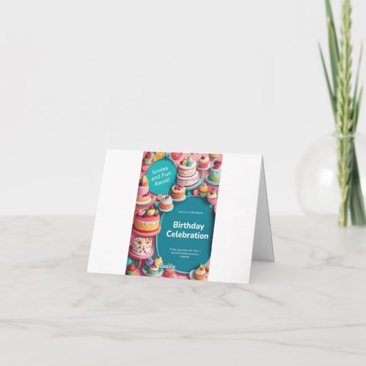 VERJAARDAGSUITNODIGING KAART (Achterkant)