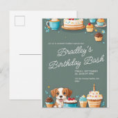 VERJAARDAGSUITNODIGING KAART (Voorkant / Achterkant)