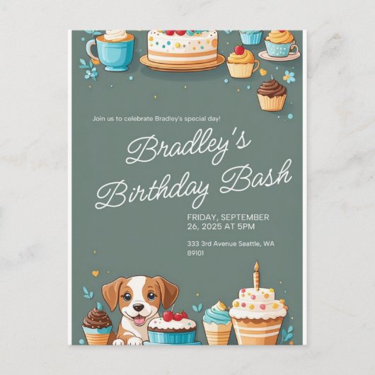 VERJAARDAGSUITNODIGING KAART (Voorkant)