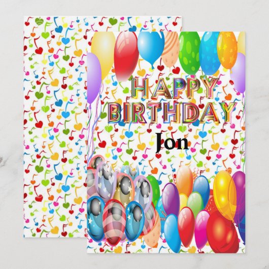 verjaardagsuitnodiging kaart (Voorkant / Achterkant)