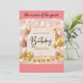 verjaardagsuitnodiging kaart (Staand voorkant)