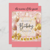 verjaardagsuitnodiging kaart (Voorkant / Achterkant)