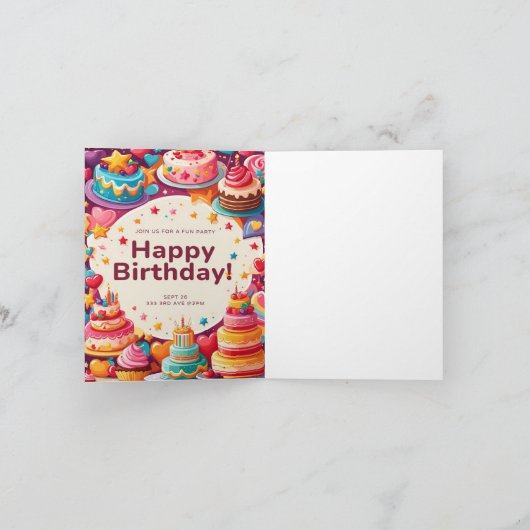 VERJAARDAGSUITNODIGING KAART (Binnen)