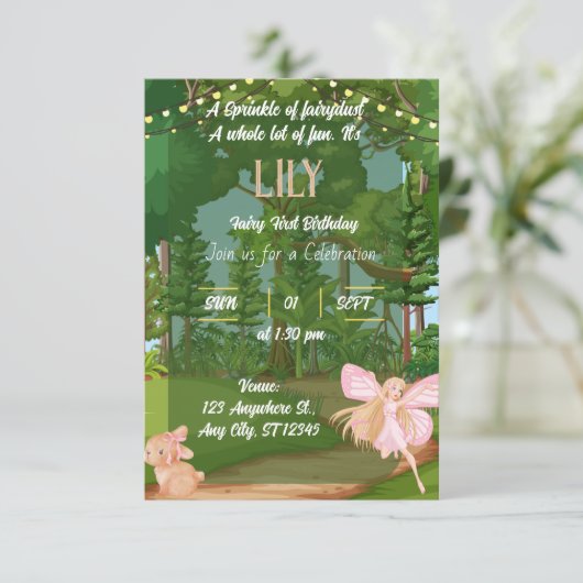 verjaardagsuitnodiging kaart (Staand voorkant)