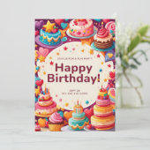 VERJAARDAGSUITNODIGING KAART (Staand voorkant)