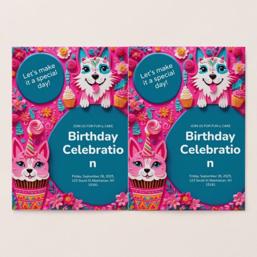 VERJAARDAGSUITNODIGING KAART (Binnen)