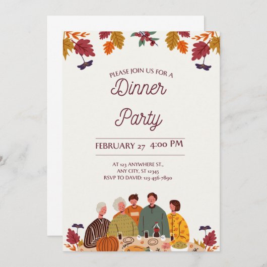 Verjaardagsuitnodiging Kaart digitale Instant down (Voorkant / Achterkant)