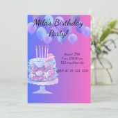 VERJAARDAGSUITNODIGING KAART, INSTANT DOWNLOAD KAART (Staand voorkant)