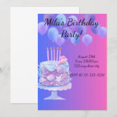 VERJAARDAGSUITNODIGING KAART, INSTANT DOWNLOAD KAART (Voorkant / Achterkant)