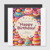 VERJAARDAGSUITNODIGING KAART MAGNETISCHE UITNODIGING (Voorkant / Achterkant)