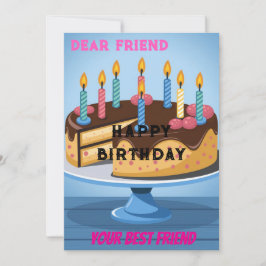 Verjaardagsuitnodiging Kaart met een heerlijke taa